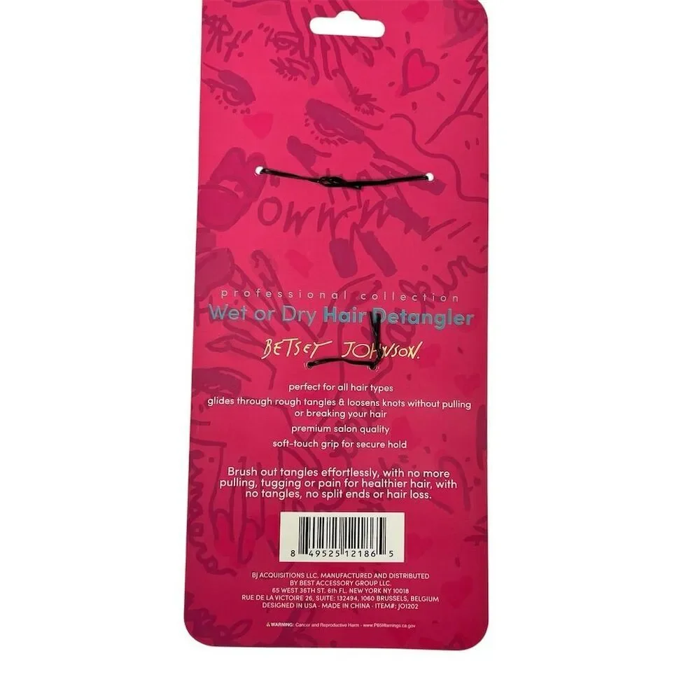 Betsey Johnson Multicolor Wet or Dry Detangler Brush for All Hair Types
